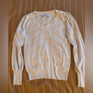 LOFT Women's Cream Ribbed Sweater